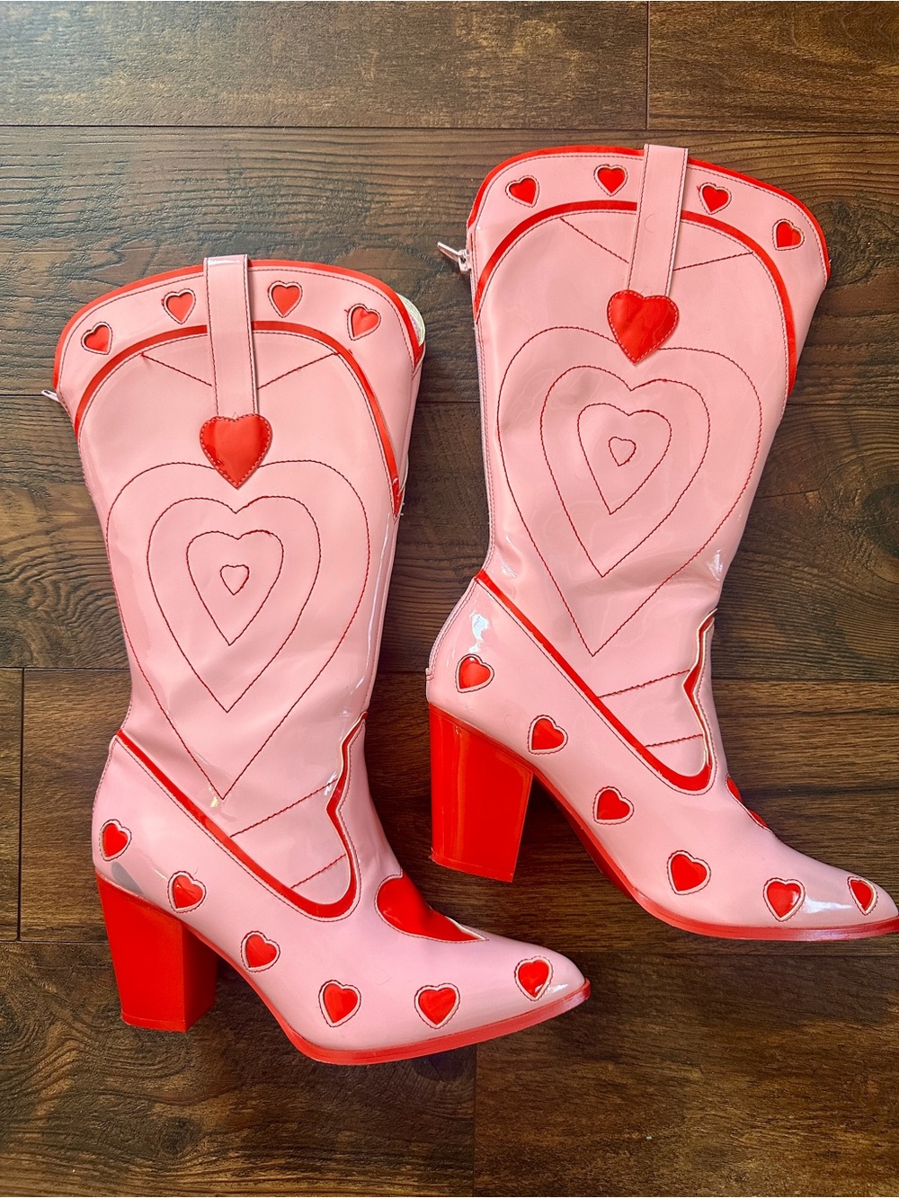YRU Red Heart Space Cowgirl Boots Pink Womens 8 Heeled from Dollskill - Picture 12 of 16